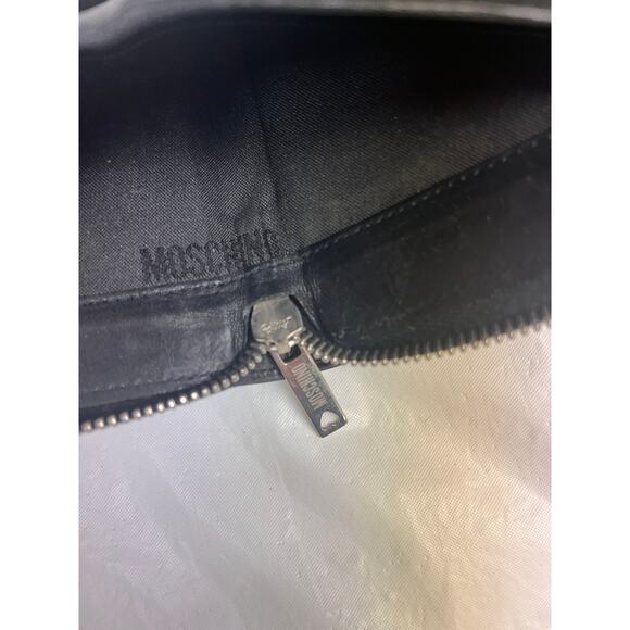 MOSCHINO Vintage Black Leather Wallet, Made in Italy - Picture 12 of 14